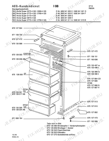 Взрыв-схема холодильника Aeg ARC2769-4 GS - Схема узла Housing 001